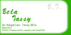 bela tassy business card